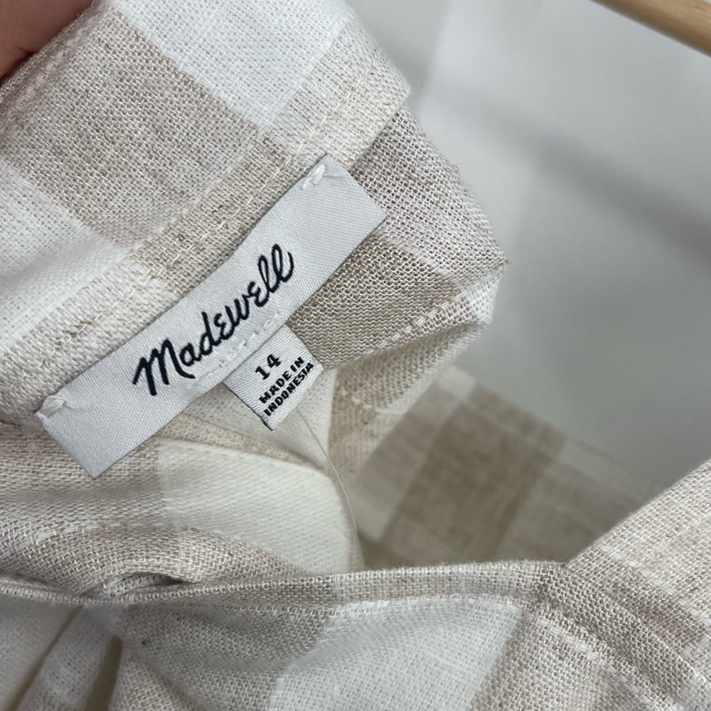 NWT Madewell Top Linen-Blend Sunside Button-Back Top Size 14 - Picture 5 of 6